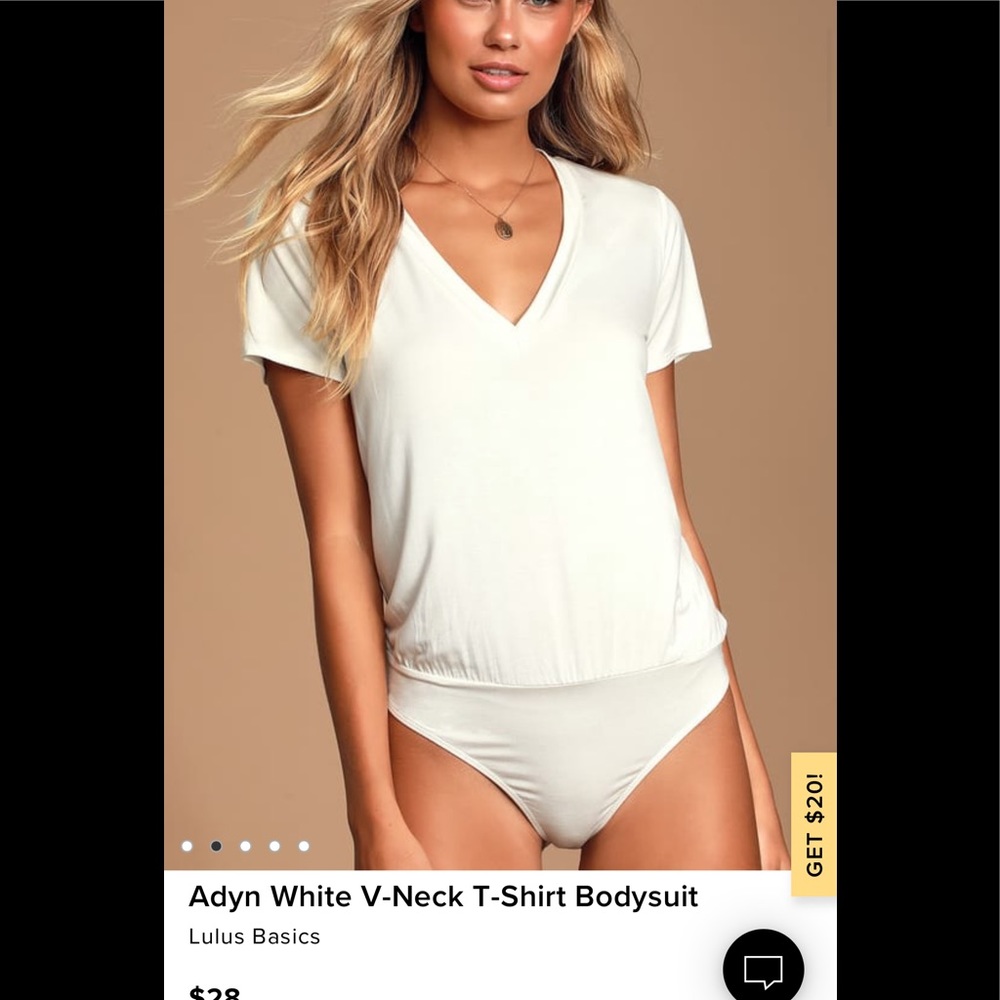 Lot 2 black white lulu’s v-neck t-shirt bodysuit M